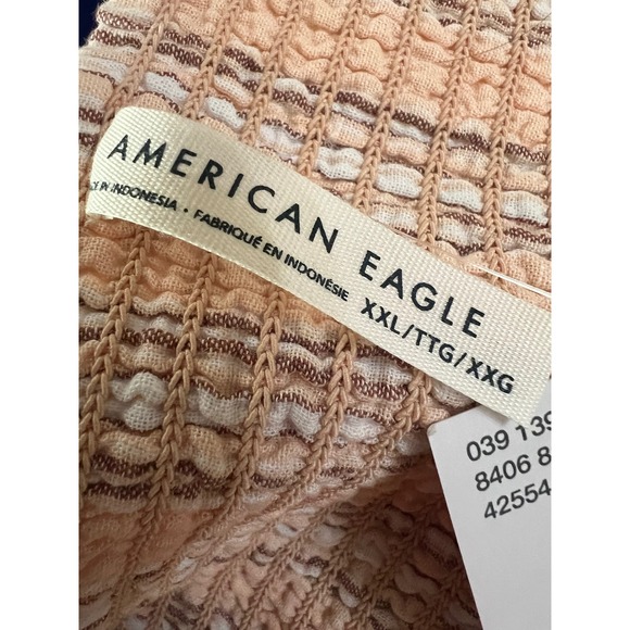 American Eagle maxi dress cotton linen striped cottagecore size XXL travel vaca - Picture 4 of 8